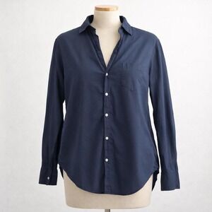 Frank & Eileen Eileen navy button down shirt size small relaxed oversized fit